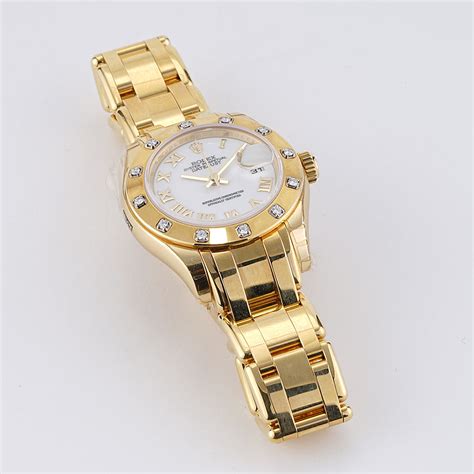 ladies pearlmaster Rolex 18k